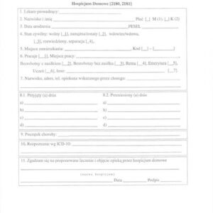 OPD/06Z Historia choroby (Hospicjum Domowe) A4c/18str 1szt