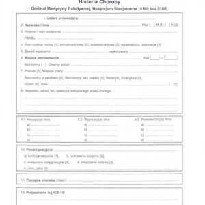OPD/08 Historia choroby - hospicjum stacjonarne A4/1szt