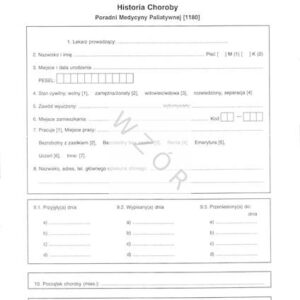 OPD/12 Historia choroby poradni medycyny paliatywnej A4/1szt
