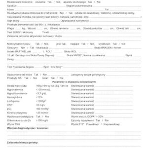 NFZ-60 Karta całościowej oceny geriatrycznej A4a/bl.100k