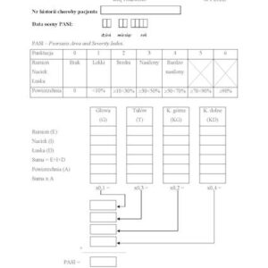 NFZ-56 Karta Zaawansowania Łuszczycy PASI A4a/bl.100k