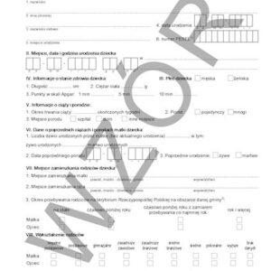 Mz/07 Karta urodzenia A4a/bl.100k