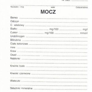 AN-15 Mocz (wynik badania) druk medyczny / Akcydensy doDrukuj.pl
