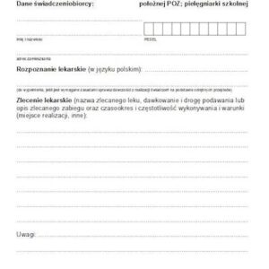 NFZ-45 Skierowanie - realizacja zleceń pielęgniarskich POZ A5a/bl.100k