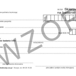 W-256 Skierowanie na badanie USG A6a/bl.100k