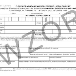 PO-02/F08 Zlecenie na badanie wirusologiczne / serologiczne A5c/bl.100k