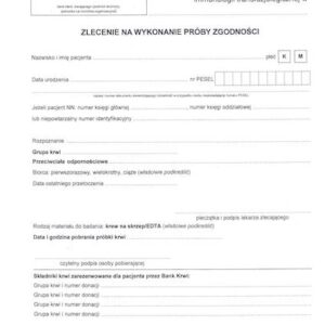 AN-42A Zlecenie na wykonanie próby zgodności druk medyczny / Akcydensy doDrukuj.pl