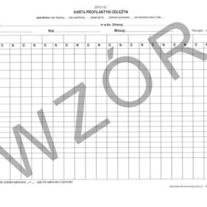 ZPO/18 Karta profilaktyki odleżyn skala Norton 2xA4b/100szt