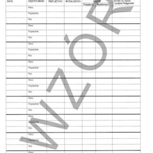 ZPO/15 Karta bilansu płynu A4b/bl.100k