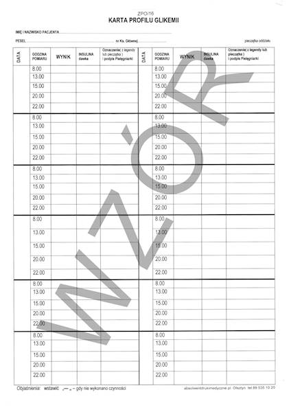 ZPO/16 Karta profilu glikemii A4b/bl.100k
