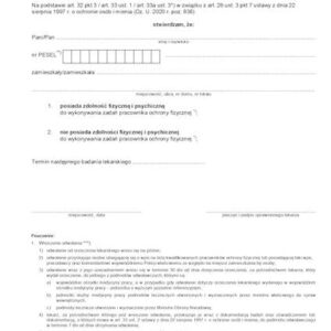 B-03 Orzeczenie Lekarskie (Pracownik Ochrony Fizycznej) druk medyczny / Akcydensy doDrukuj.pl