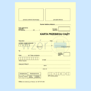K-5Z/24 Karta przebiegu ciąży A5/24str Zeszyt