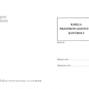 LP-41B Księga przeprowadzonych kontroli A4c/80k Spirala