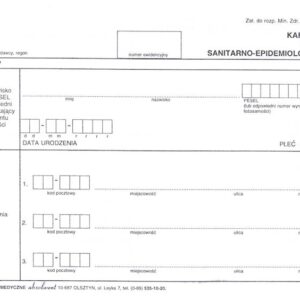 LP-51 Karta badania do celów sanitarno - epidemiologicznych 2xA5/100szt