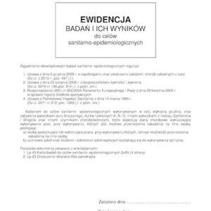 LP-52 Ewidencja Badań i Ich Wyników A4b/80k Spirala