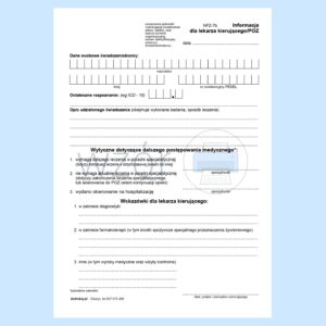 NFZ-7B Informacja dla lekarza kierującego POZ A5a/bl.100k Samokopia