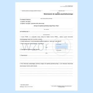 Ps-7 Skierowanie do szpitala psychiatrycznego A4c/bl.50k