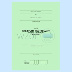 SZP-18 Paszport techniczny aparatury medycznej A5/16str Zeszyt