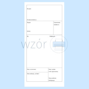 POM-30 Recepta wzór 2025 99x210mm 1/3 A4 100% bl.100k