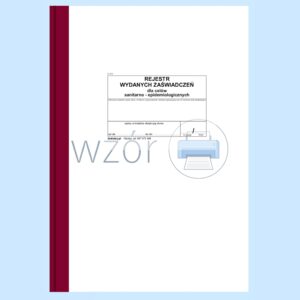 E-II-5 Rejestr wydanych zaświadczeń dla celów sanitarno - epidemiologicznych Zeszyt A4b/30k.