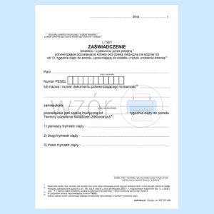 L-10/1 Zaświadczenie Lekarskie - Becikowe A5a/bl.100k