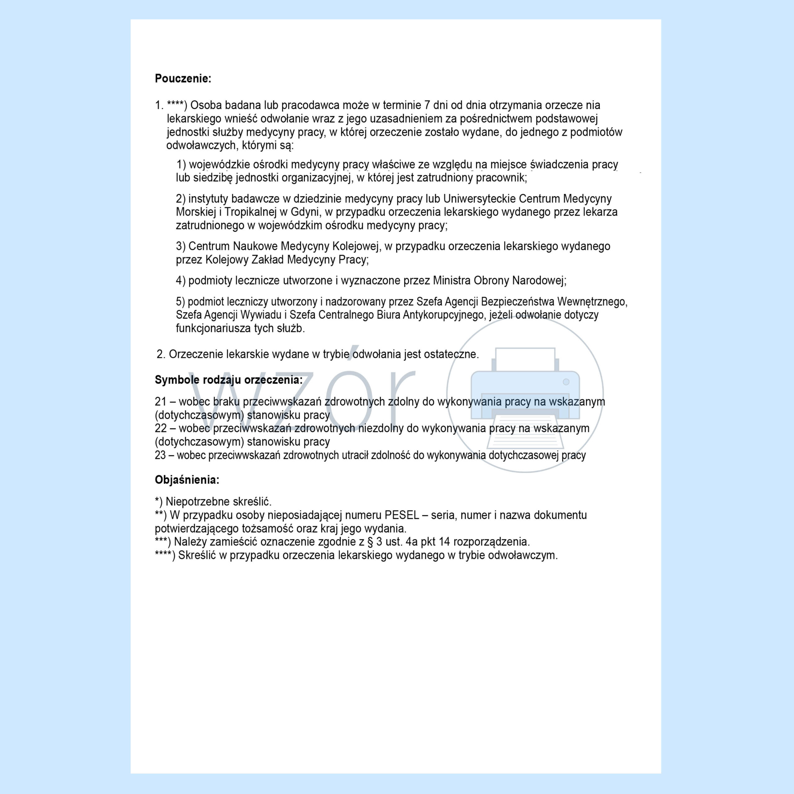 LP-25 NOWA WERSJA 2026 Orzeczenie lekarskie 2025 (Kodeks Pracy) A5c/bl.100k Samokopia - obrazek 2