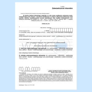 LP-26/U Zaświadczenie lekarskie (uczeń/student) A5a/bl100k Samokopia