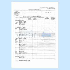 MZ/30A Karta Uodpornienia A4c/100szt Karton