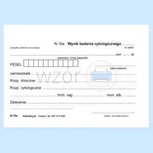 N-16A Wynik badania cytologicznego A6a/bl.100k