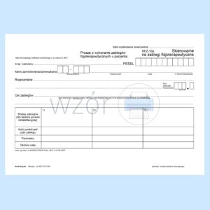 NFZ-10a Skierowanie na zabiegi fizjoterapeutyczne A5c/bl.100k