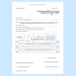 NFZ-29 Zlecenie protetyczne - ortodontyczne A4a/bl.100k