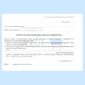 NFZ-30 Zgoda na przetwarzanie danych osobowych A5a/bl.100k
