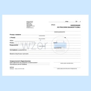 NFZ-6 Skierowanie do pracowni diagnostycznej A5a/bl.100k