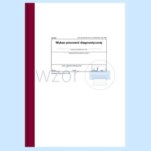 Og-3/20D Wykaz Pracowni diagnostycznej (książka) A4b/80k Drut