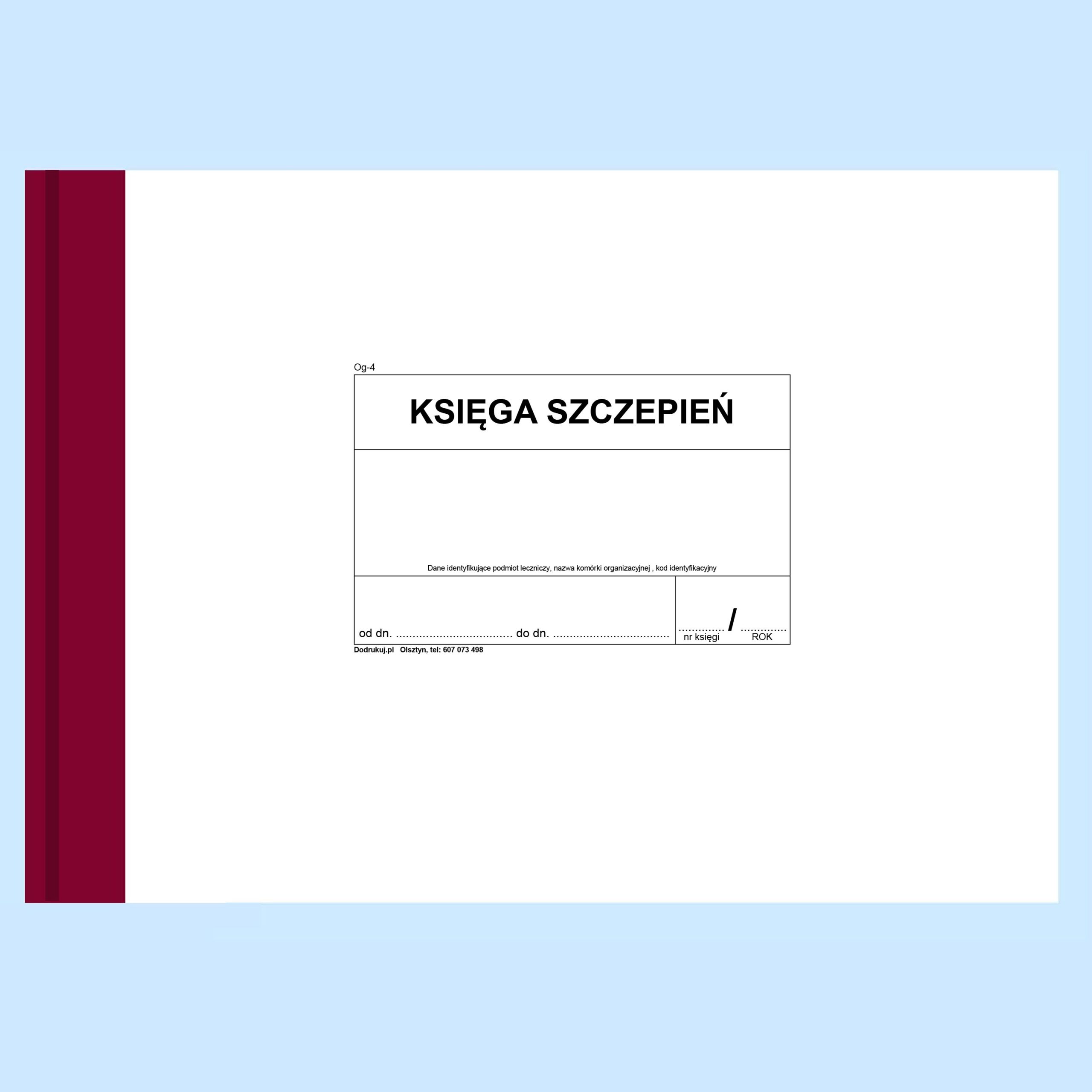OG-4 Księga szczepień A4b, 80k, oprawa drut