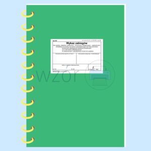 Og-8/20 Wykaz zabiegów (książka) A4b/80k Spirala