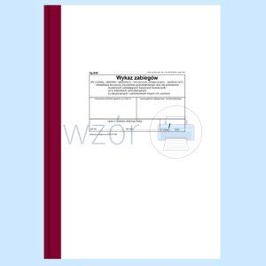 Og-9/20d Wykaz zabiegów (książka) A4c/80k Drut