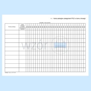 P-3 Karta zabiegów / pielęgnacji w domu chorego A4c/bl.100k