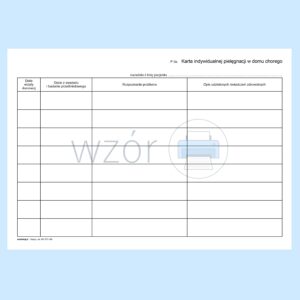 P-3a Karta indywidualnej pielęgnacji w domu chorego A4b/bl.100k