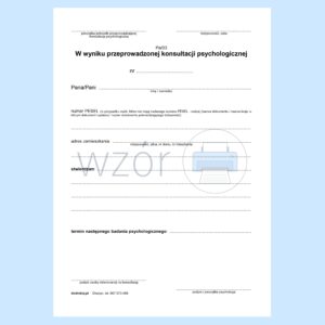 Pa/03 Konsultacja Psychologiczna - Ogólna A5a/bl.100k Samokopia