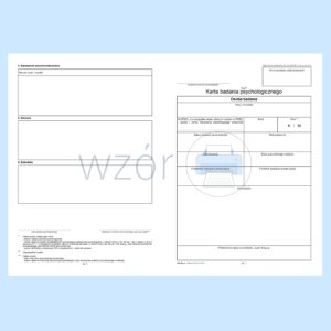 Pa/07 Karta Badania Psychologicznego (kandydat, kierowca, stanowisko kierowcy) 2xA4c 100 szt