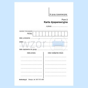 Pom-3 Karta dyspanseryjna A6a/100szt Karton