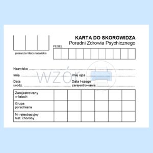 PS-2 Karta do skorowidza poradni zdrowia psychicznego A7c/100szt Karton