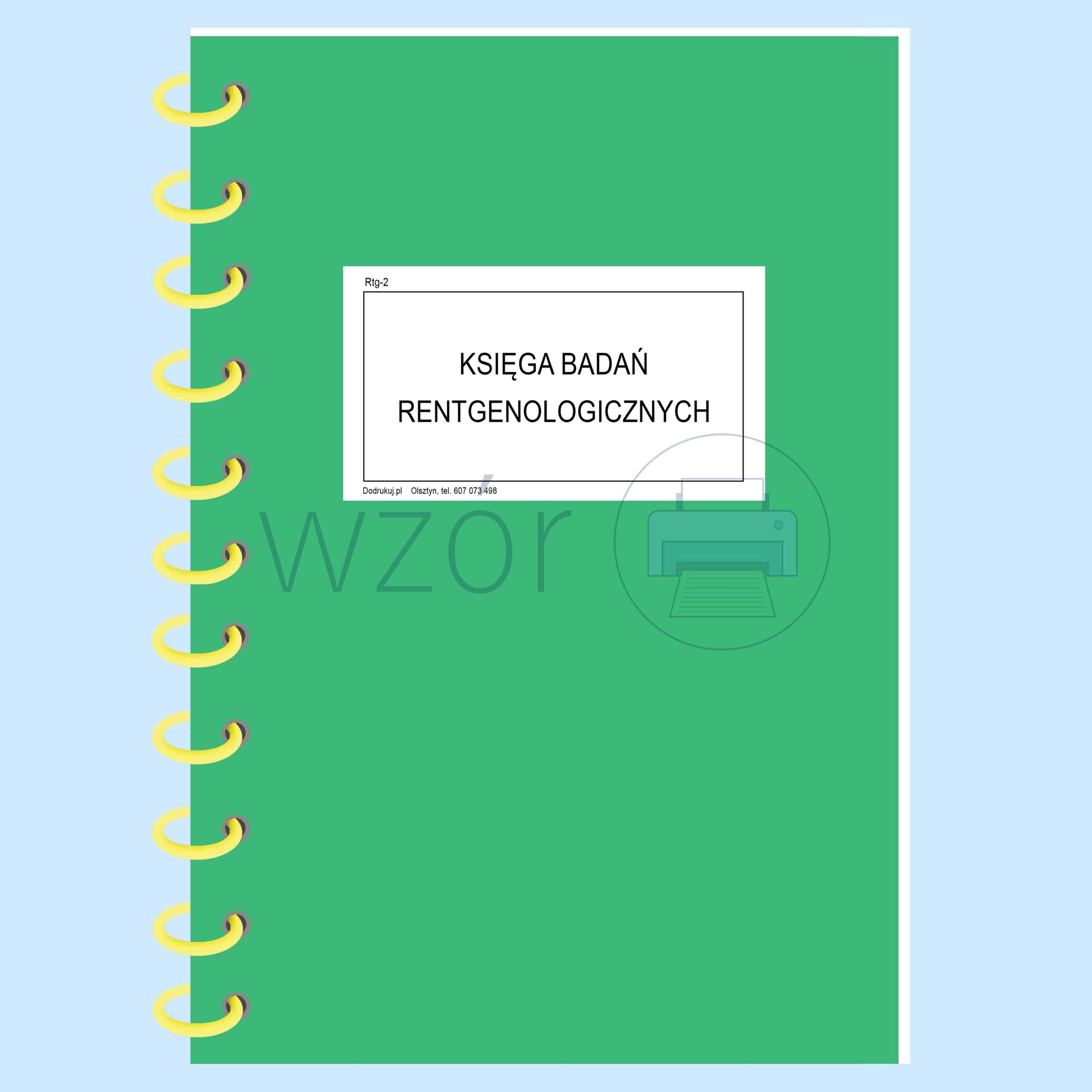 RTG-2 Księga badań rentgenologicznych A4b/80k Spirala rtg-2b