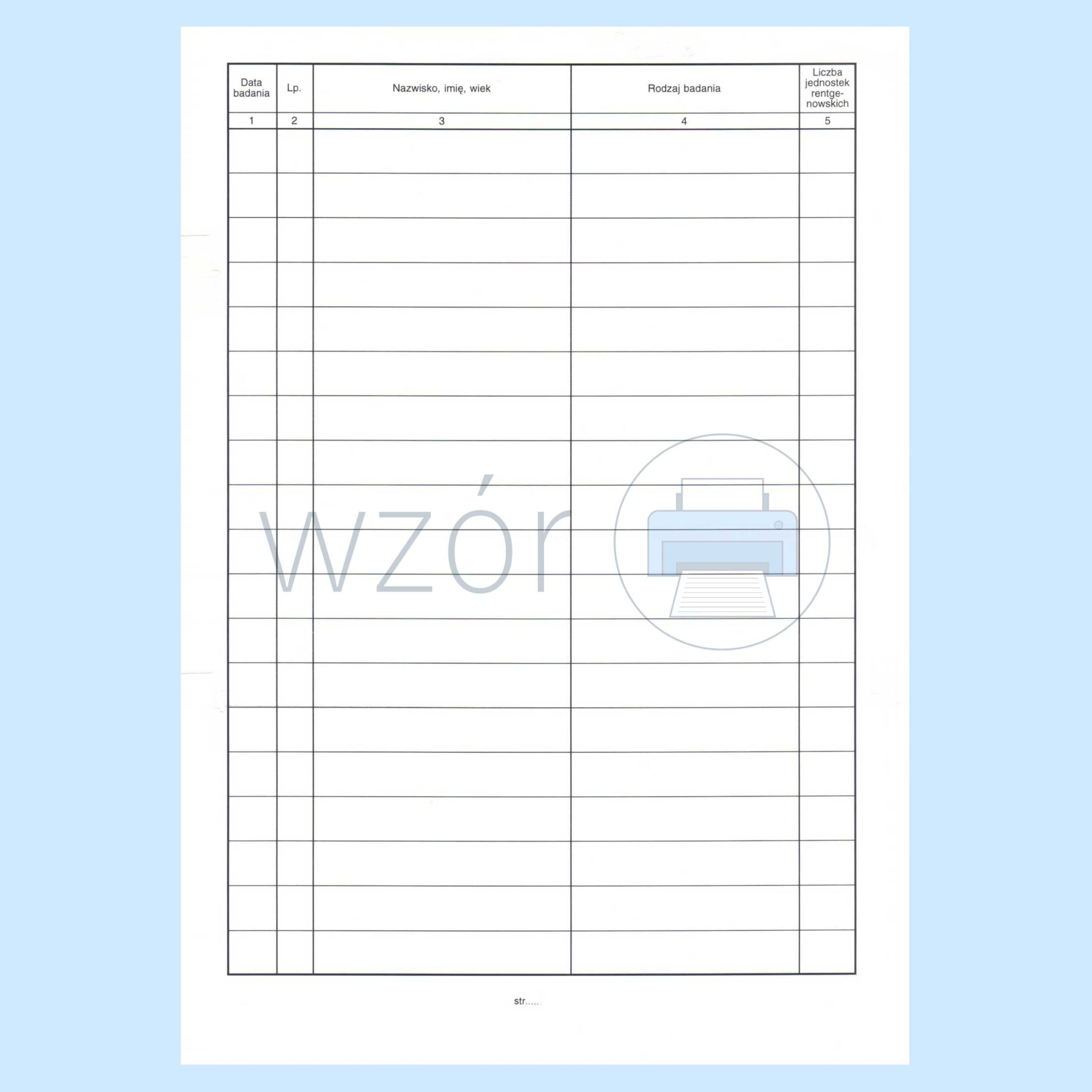 RTG-2 Księga badań rentgenologicznych A4b/80k Spirala rtg-2b - obrazek 3