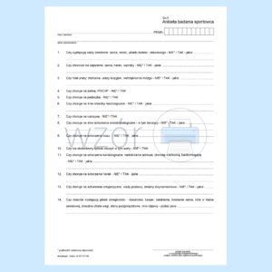 Sp-3 Ankieta badania sportowca A4a/bl.100k