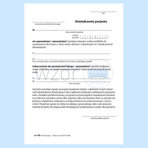 W-104 Oświadczenie pacjenta A5a/bl.100k