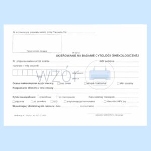 W-231a Skierowanie Na badanie Cytologii Ginekologicznej A5a/bl.100k