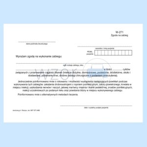 W-271 Zgoda na zabieg (iniekcję) A5a/bl.100k