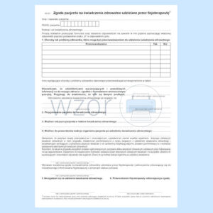 W-287 Zgoda pacjenta na świadczenia zdrowotne udzielane przez fizjoterapeutę A4a/bl.100k